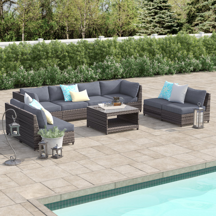 Sol 72 Outdoor™ Kordell Wicker/Rattan 8 Person Seating Group with